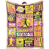 VHIKMLY Softball Gifts, Softball Blanket Gifts for Girls, Sports Accessories for Girls Teens Adults, Throw Blanket Birthday Christmas 60"x50"