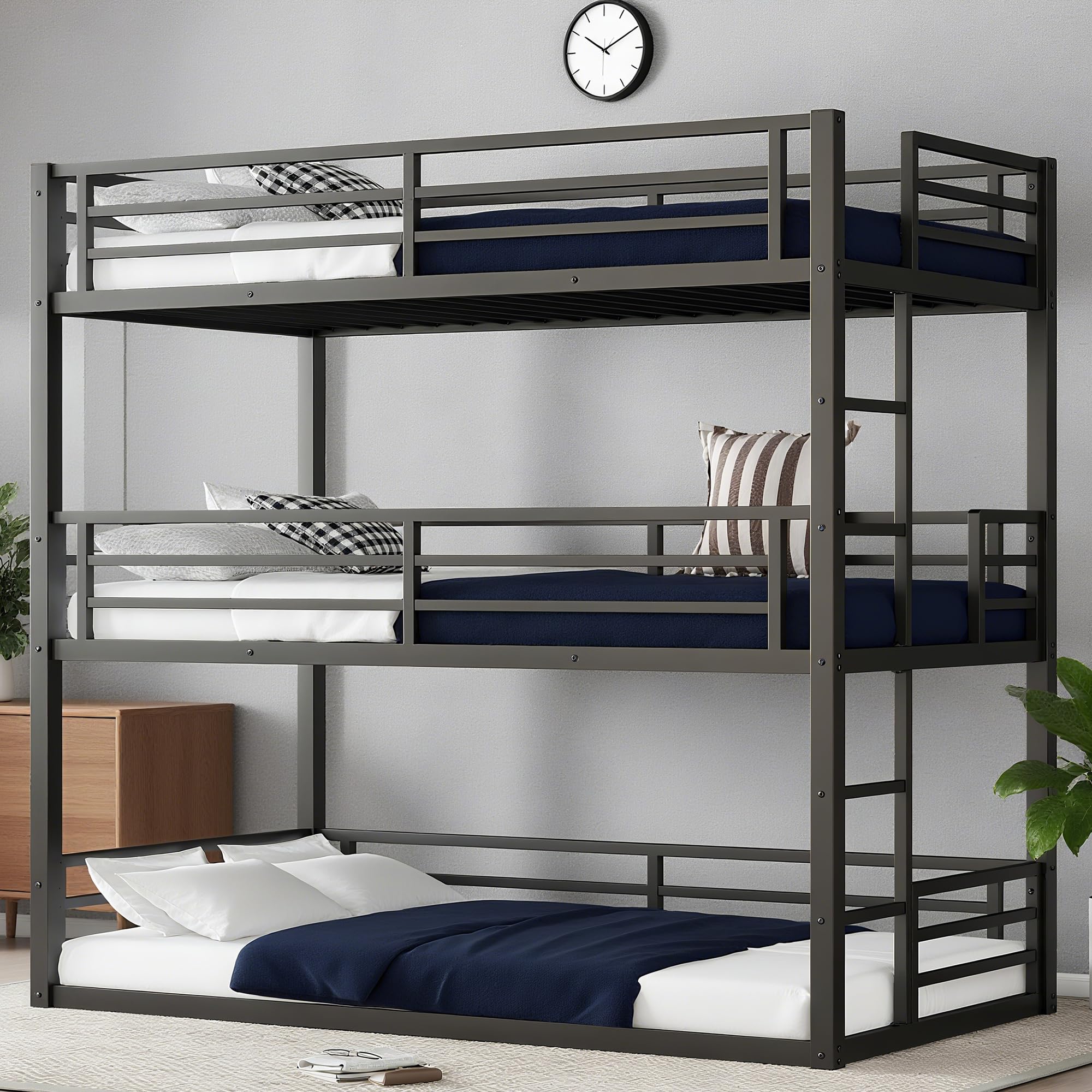 Photo 1 of *PARTIAL SET*
Bellemave Heavy Duty Triple Bunk Bed for Multiple Kids,Twin Over Twin Over Twin Size Bunk Beds with Storage Board for 3 Kids,Metal Triple Bed for Boys Girls,Black