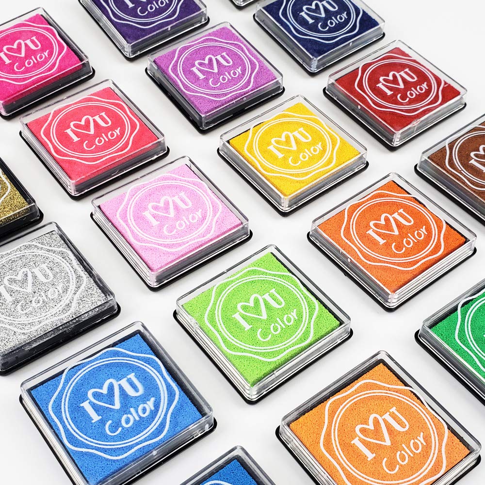 Finger Ink Pads for Kids, 20 Colors Ink Stamp Pads, Washable Craft Stamp Pad DIY Color for Rubber Stamps, Paper, Scrapbooking, Wood Fabric, Best DIY Gift for Kids
