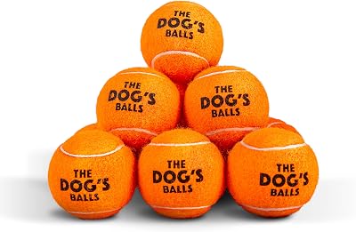 The Dog's Balls Dog Tennis Balls Orange Medium 12 Pack Non Abrasive Felt
