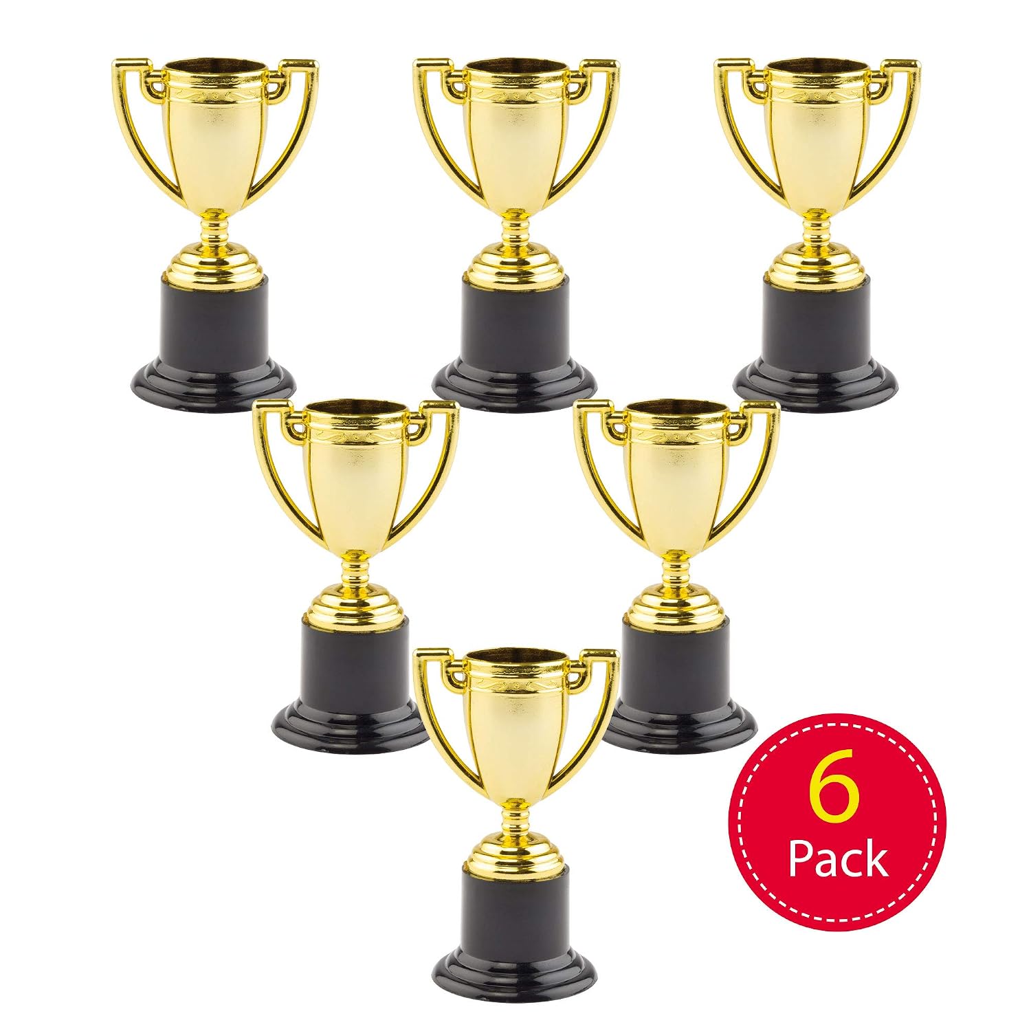 Baker Ross P670 Gold Trophies (Pack of 6) Kids Party Fillers Small Toys, Prizes, Rewards and Games - Image 3