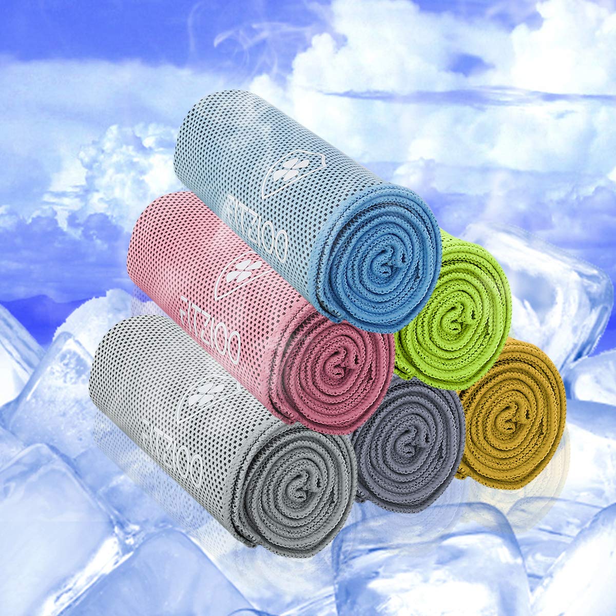 FITZIOO Cooling Towel, Bamboo Microfiber Sports Towel,Evaporative Chilling Towel UPF 50+for Workout, Fitness, Gym, Yoga, Pilates, Camping & More Activities -40\