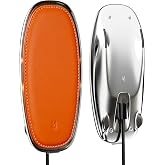 Lunar Artefacts Wireless Charger Lunar Dawn Orange Leather Chrome Magnetic Charging Pad