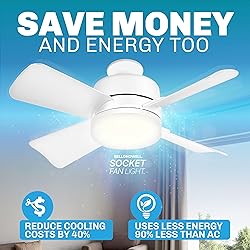Bell+Howell Socket Breeze Socket Fan Light with