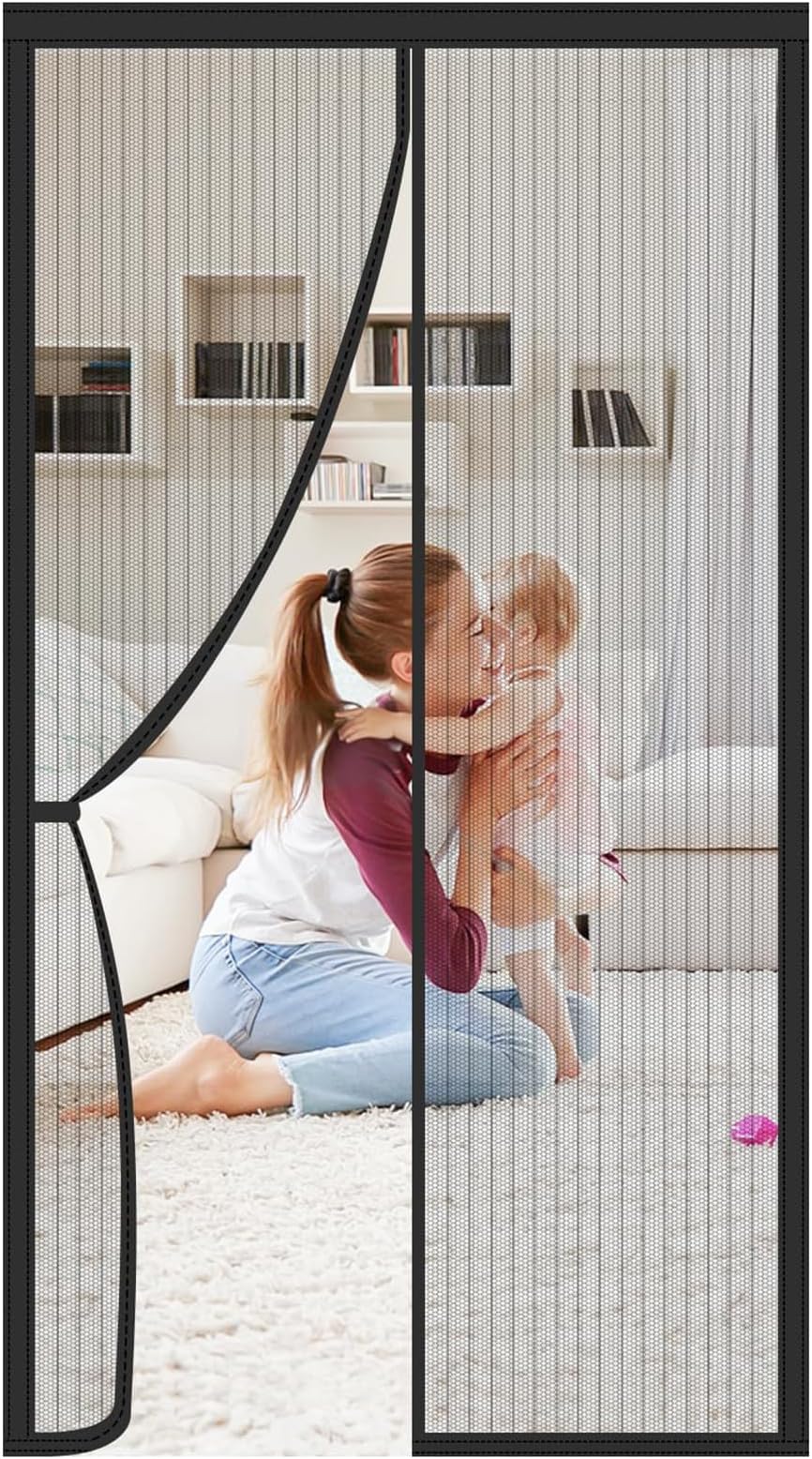 Koorium Magnetic Fly Screen Door Curtain Bug Mesh Insect Protection 90x210cm