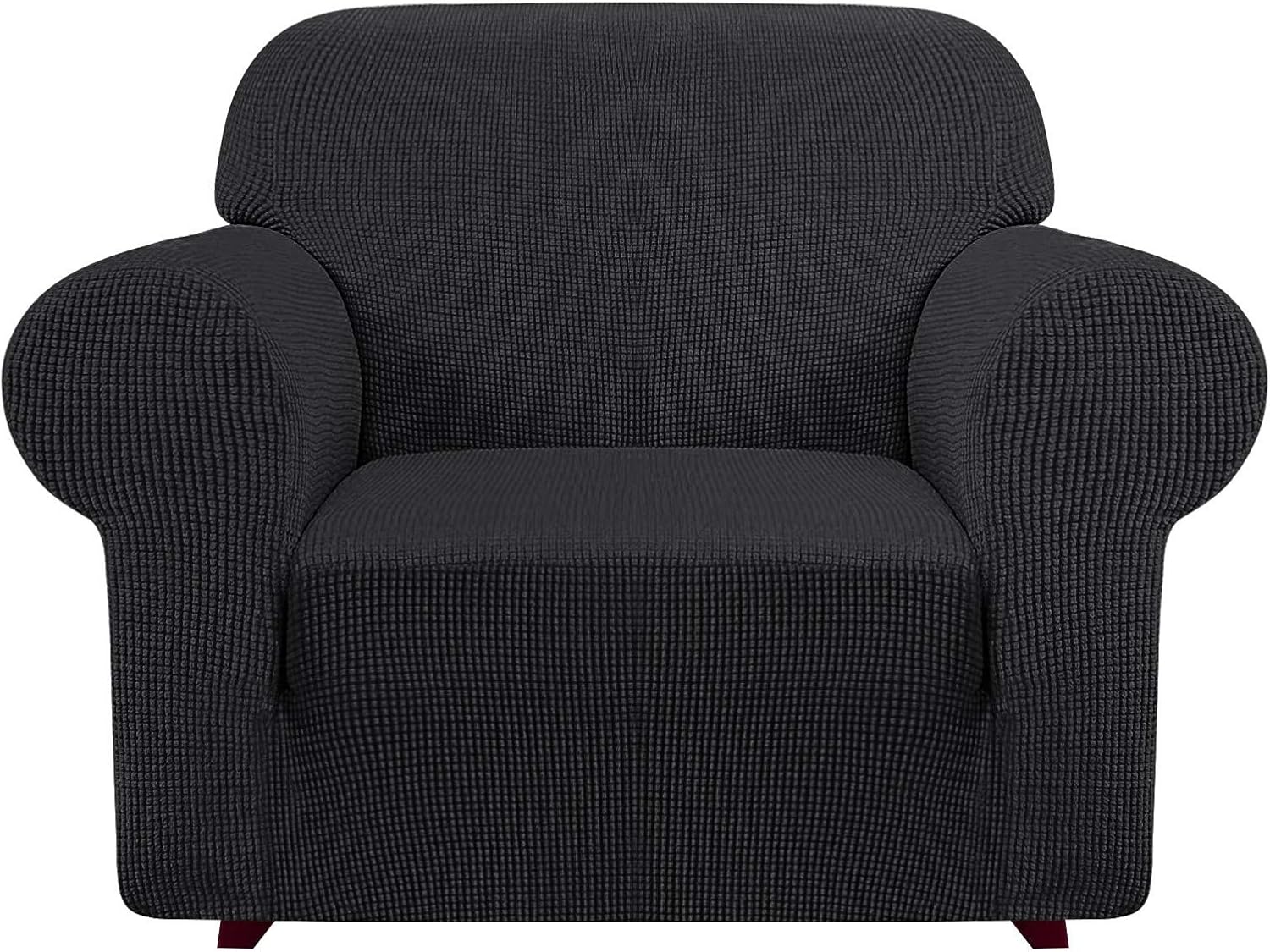 iCOVER Chair Sofa Slipcover, One Piece High Stretch Armchair Couch Cover, Machine Washable Spandex Jacquard Fabric, Bottom Elastic Easy to Install, Non-Slip Furniture Protector,Black: Home & Kitchen