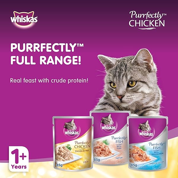 WHISKAS PURRFECTLY CHICKEN WET CAT FOOD CHICKEN ENTREE FLAVOR 3 OUNCES (24 COUNT)