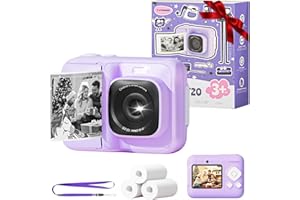 Kids Camera 1080P HD Instant Print Camera for Kids, Christmas Birthday Gifts for 3 4 5 6 7 8 9 10 11 12 Year Old Kids, Instan