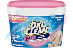 OxiClean All-Purpose Baby Enzyme Stain Remover Powder for Cloth Diapers, Bedding, Blankets, and Upholstery - Colour Safe, Chl