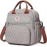 EKERHO Insulated Lunch Bag Rucksack for Women/Men, 3 carrying way Lunch Tote, Large Waterproof Cooler Box with Side pockets for Adults, Work, Beach, Picnic, Grey