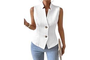 Mina Self Women's 2025 Summer Sleeveless Vest Blazer Lightweight Casual Fully-Lined Slim Work Fashion Petite Elegant Tops