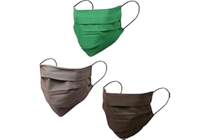 Touchstone Anti Pollution Smog Smoke Cold Cough Protective Cotton Face Masks soft filter pocket nose bridge double layer Reusable Machine Washable for men, women. (Pack of 3). Green Grey Black