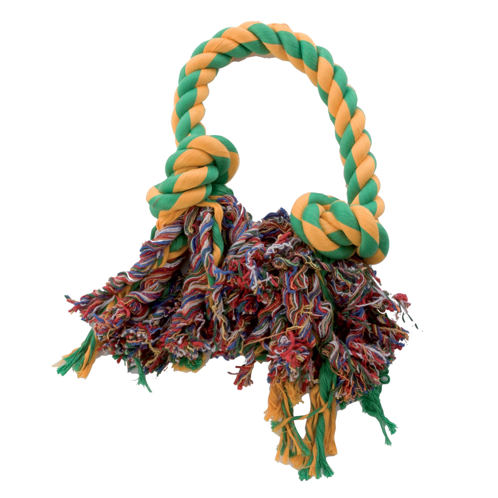 HAPPYPET King Size Rope Tug Dog Toy Durable Strong Tough Fun Interactive Chewing Outdoor Playing Fetch Retrieve Tugging for Small Medium Large Breeds