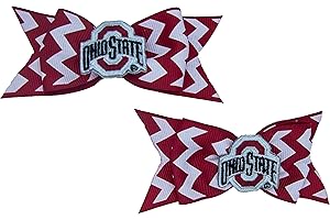 DIVINE CREATIONS NCAA Ohio State Buckeyes Chevron Bow Pair