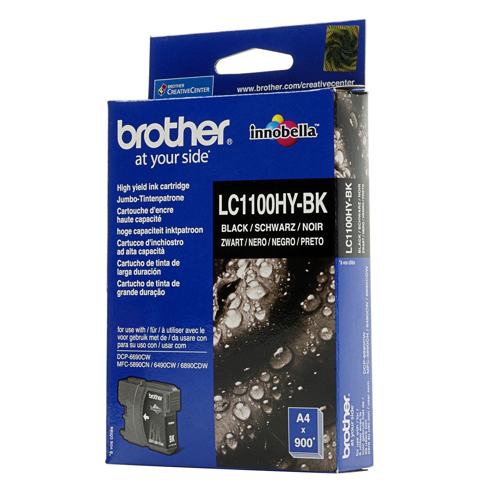 Brother LC-1100HYBK Inkjet Cartridge, Black, Single Pack, High Yield, Includes 1 x Inkjet Cartridge, Brother Genuine Supplies โ image 1