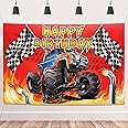 Monster Truck Party Supplies Backdrop Monster Machines Childrens Birthday Photo Backdrop Grave Digger Party Decorations Background for Cartoon Monster Truck Birthday Party Supplies, 4.75x3.28ft