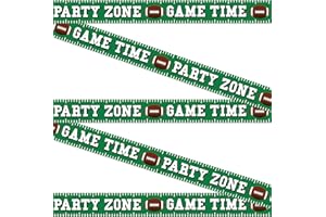 Football Party Banner | (2 Pcs) 8” Inch Tall X 25’ Feet Long | Football Banner Tape Decoration | Football Game Time, Party Zone Plastic Banner Tape | Football Party Tailgate Decorations | By Anapoliz
