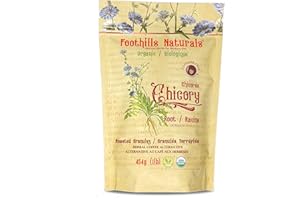 Foothills Naturals Roasted Chicory Root Granules Organic – Caffeine-Free Coffee Alternative – 454 g (1 lb)