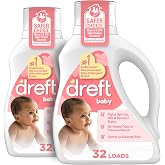 Dreft Baby Liquid Laundry Detergent, Gentle on Sensitive Skin Laundry Soap, 42 fl oz, 32 Loads, Pack of 2 (Packaging May Vary)