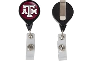 Desert Cactus Texas A&M University Retractable Badge Holder Aggies TAMU ID Reel with Ticket Clip for Lanyard, Work, School & Office Access