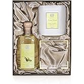 Antica Farmacista Lucite Home Ambiance Gift Set - Luxury Scented Candle (9 oz), Reed Diffuser (8.4 fl oz) & Lucite Tray - Home Decor Gift Box - Lemon, Verbena & Cedar