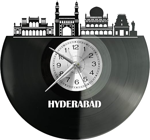 Wod Hyderabad Reloj De Pared De Vinilo Estilo Retro Grande