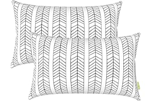 LVTXIII Outdoor Pillow Covers 12” x 20” Patio Lumbar Pillwo Cases Decorative Throw Pillowcase Shell for Couch Garden Furnitur