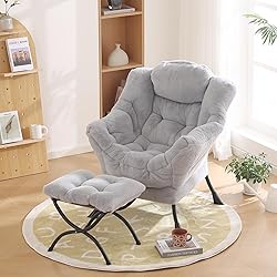Furlide Lazy Chair with Ottoman, Modern Reading