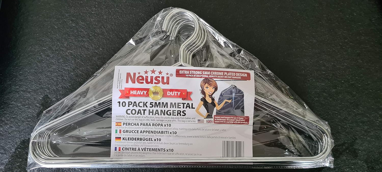Neusu Strong Wardrobe Hangers (10) - 5mm Metal As Used By Premium Hotels - Image 5