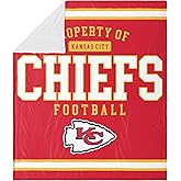 FOCO NFL Unisex-Adult NFL Team Logo Sherpa Fleece Plush Throw Blanket - 60" x 70"