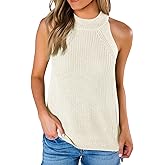 Imily Bela Women's Summer Halter Tank Tops Sleeveless Casual Racerback Loose Shirts Knit Cami Sweater Vest