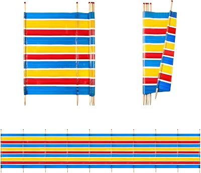 Yello Beach & Camping Windbreak 6 Pole Sun Wind Shelter 120 x 371 cm