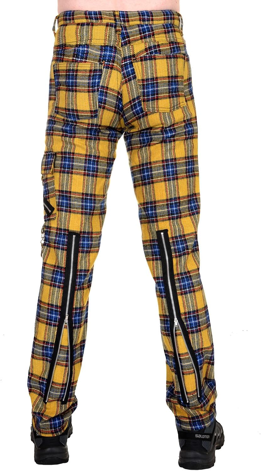 yellow tartan pants
