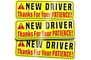 ASSURED SIGNS New Driver Magnet for Car – 3pcs – EXTRA LARGE 9.72" by 3.24" - Please Be Patient New Driver Magnet - Magnetic Reflective Rookie Driver Bumper Sticker