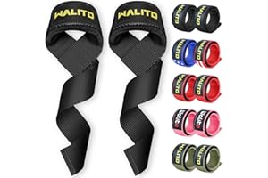WALITO Gym Weight Lifting Straps - 24" Wrist Wraps Wrist Straps for Weightlifting Men & Women, Home Gym Deadlift Straps with Thick Protection Pad for Strength Training, Powerlifting, Dumbbell Workout