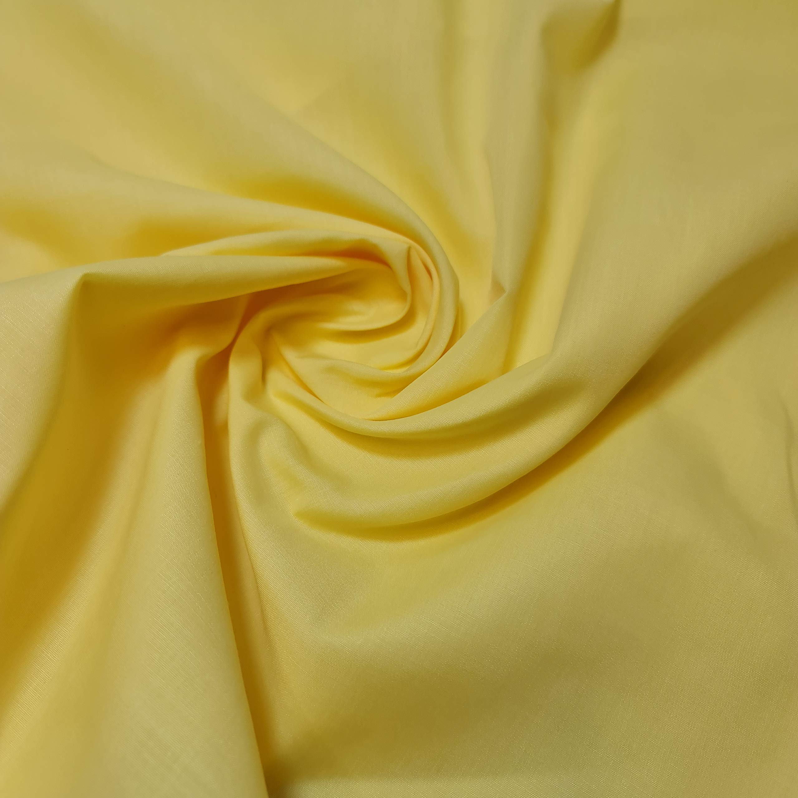 Textile Station Plain/Solid Dyed Polyester Polycotton Dress Craft Fabric Material 44" - 112 cm Wide Sold As 1 Meter Pre - Cut Lengths (Available in 42 Colours) (Sunshine, 5 Meter)