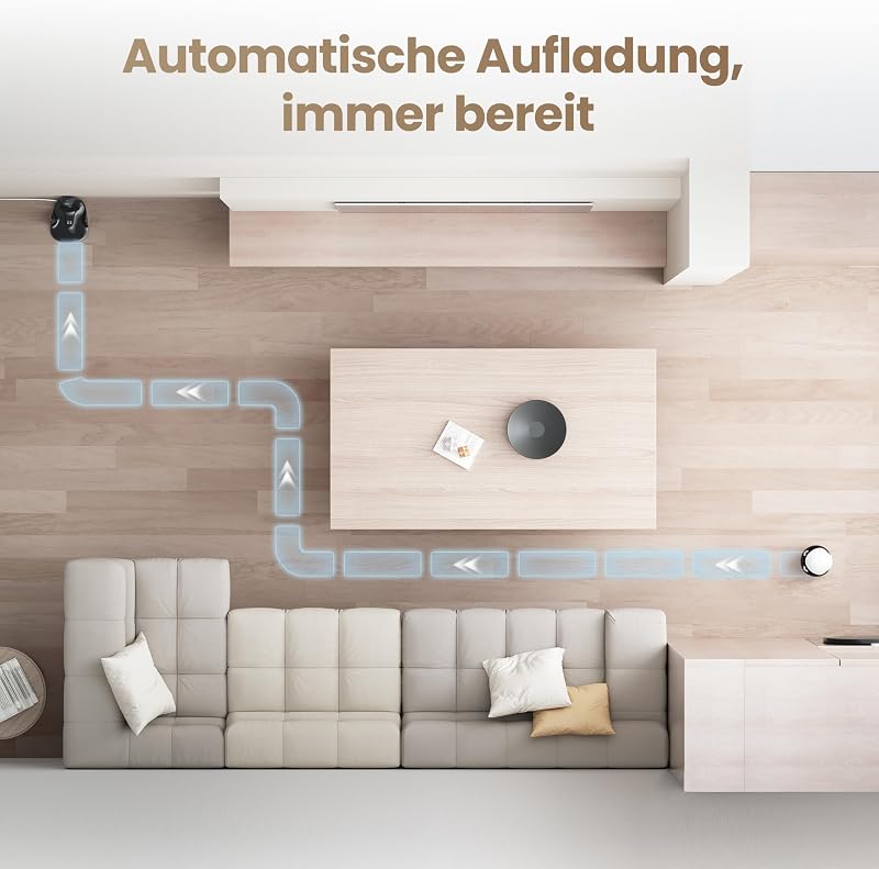 Air 2 FamilyBot-Intelligenter 2K Überwachungskamera Roboter mit Selbstaufladung,Patrol Roboter für die Heimüberwachung,Kabellose Hundekamera&Katzen Kamera mit Nachtsicht,2-Wege-Audio (Weiß)