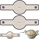 HOTEC Silicone Bread Sling for Dutch Oven - 2 Pack Non-Stick Baking Mat with Long Handle Easy to Transfer Sourdough Bread, Reusable Heat Resistant to 500°F/260°C Dutch Oven Liners Baking Supplies