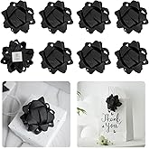 LiBongTa 4.5 Inch Black Gift Bow Grosgrain Ribbon Present Bow, Christmas Bow for Gift Wrapping, Decorative Bow, Self Adhesive Bows, Gift Bow Assortment, Pack of 8