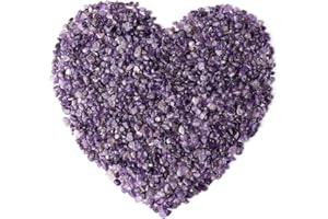 LAIDANLA Amethyst Crushed Stone Crystal Chips Bulk Natural Gemstones Healing Reiki Crystals Mini Quartz Vase Filler Aquarium Gravel 100g