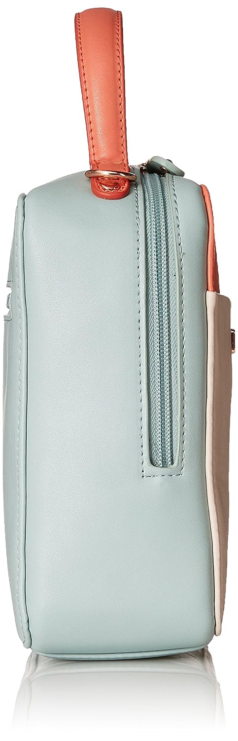 caprese norma women's sling bag (peach, off-white and blue) ()