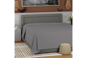 King Size Flat Sheet Only, 100% Cotton Sheets, Cool & Crisp Percale Sheets King Size Top Sheet, Highly Breathable & Comfortab