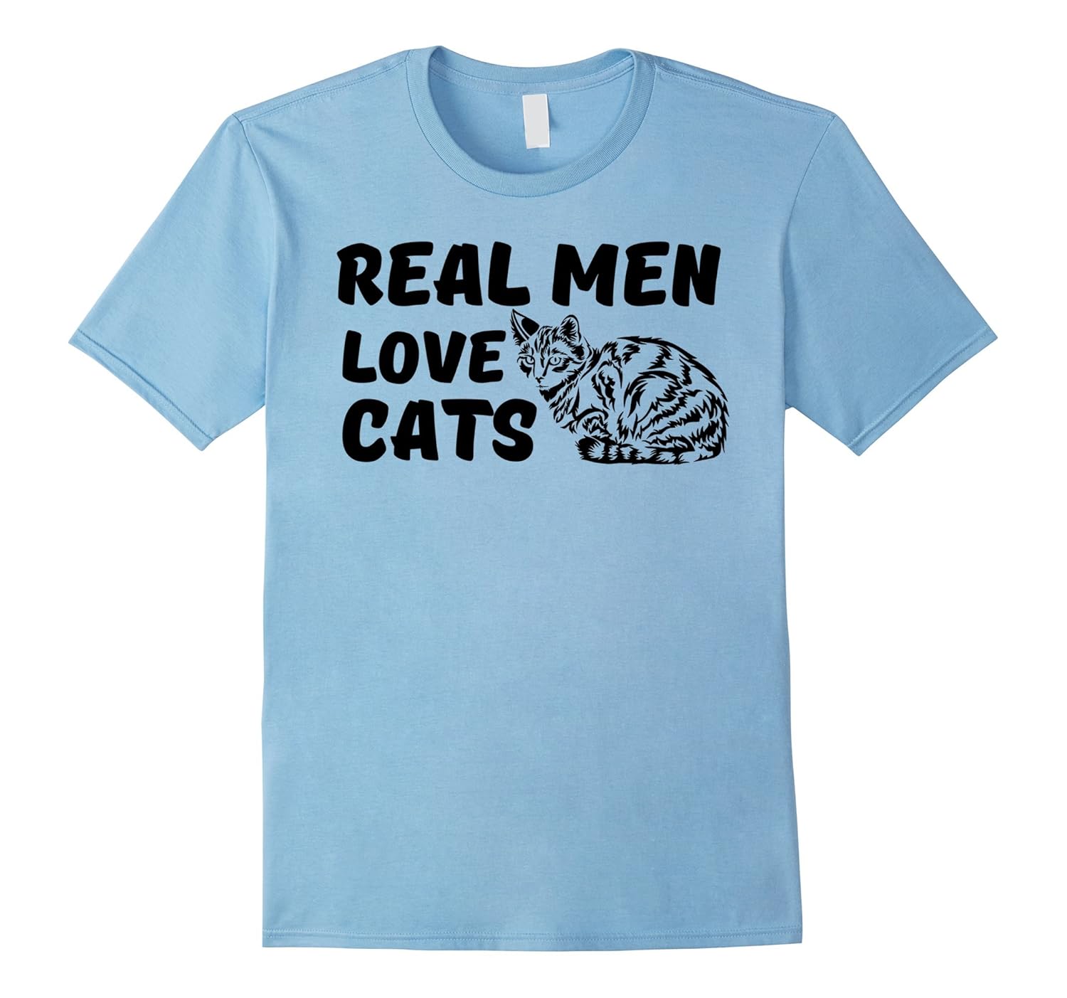 Real Men Love Cats Funny T-Shirt-ANZ