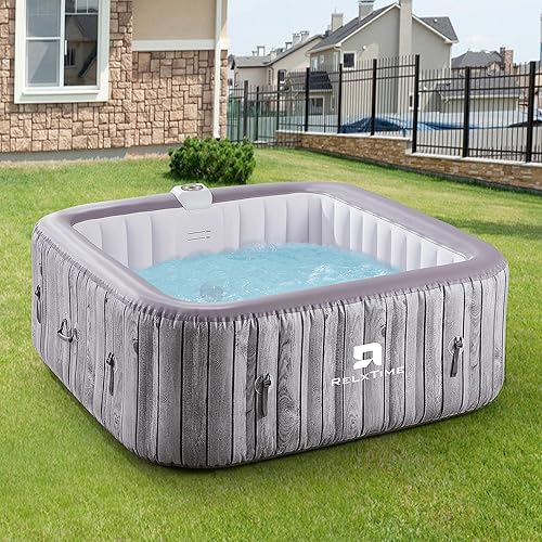 RELXTIME Portable Inflatable Hot Tub to Person, Square Blow Up