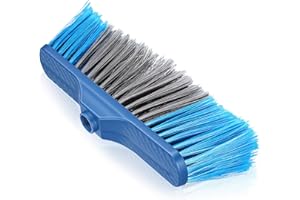Hemobllo Hard Bristle Broom Head Replacement Household Plastic Broom Part Dark Blue Refill for Indoor Outdoor