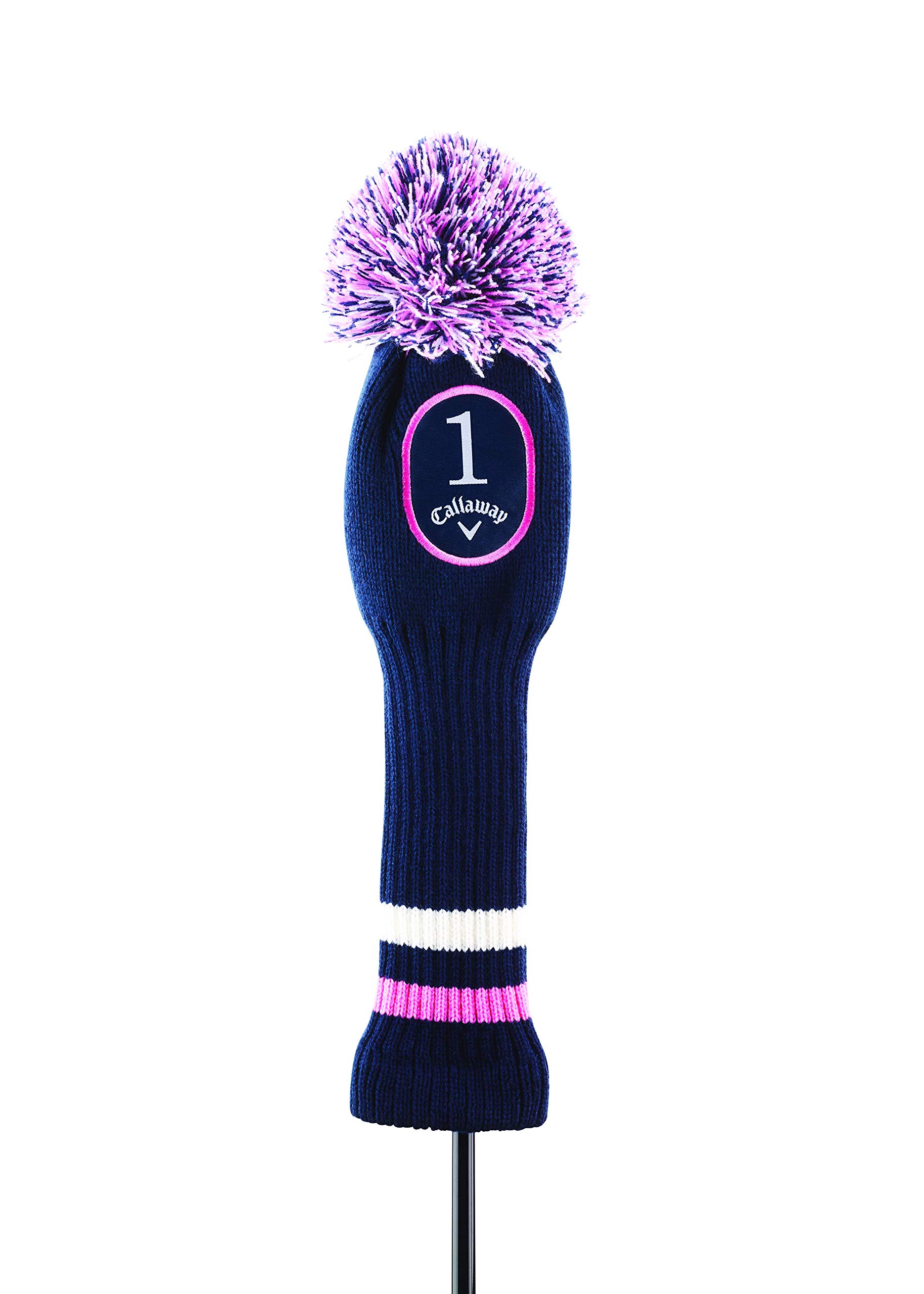 Callaway Golf Headcover Uptown Pom Pom (Driver Headcover, Navy/Pink)