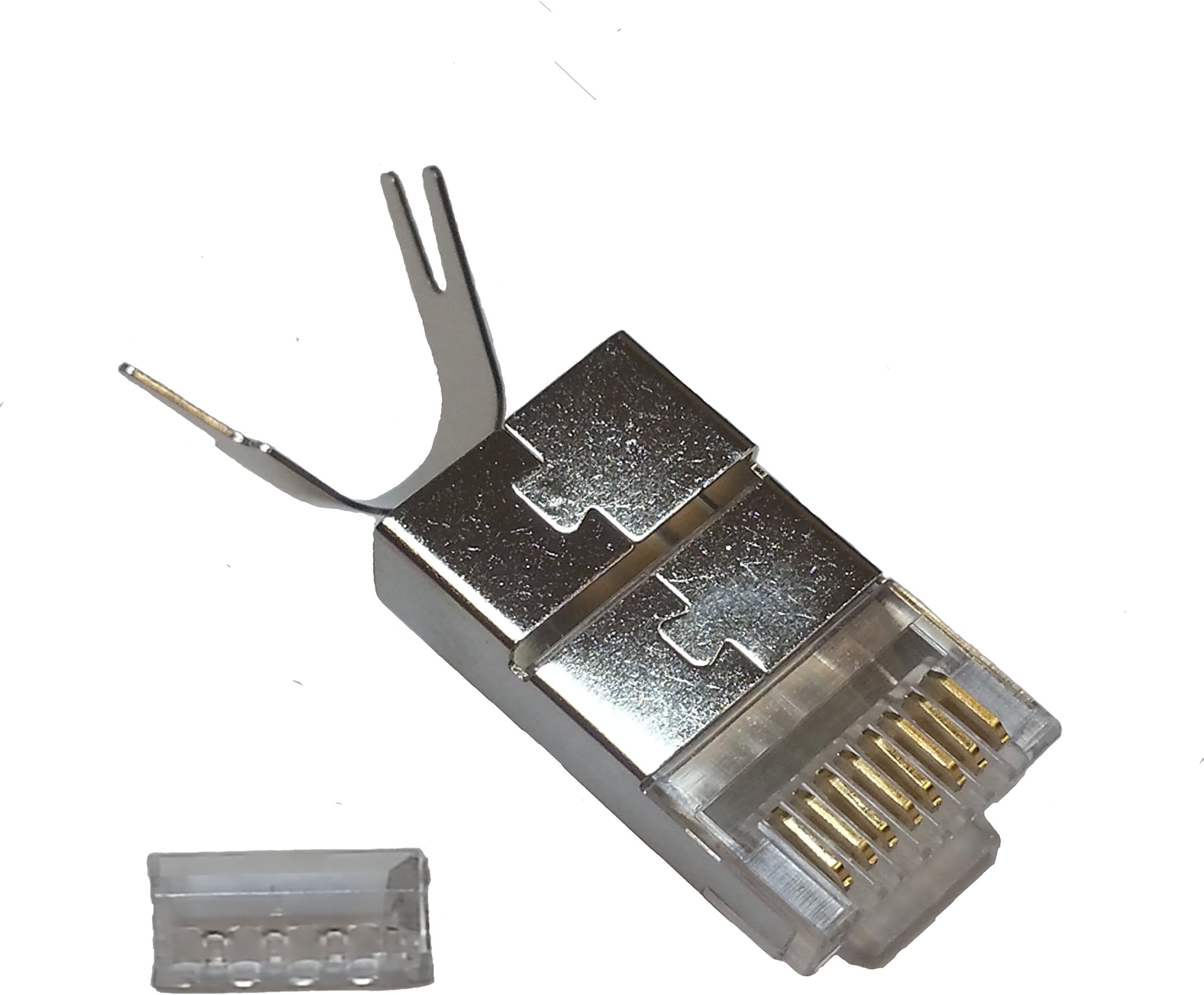 SunnytechCAT8/CAT7A Plug AWG22/1, Ethernet RJ45 Module Crimp Connector 60 Pack, for Cable Thickness OD 8.0mm