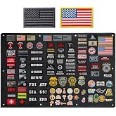 ZESION Tactical Patch Wall Board,Collapsible Tactical Patch Display, Hook and Loop Military Patches Holder