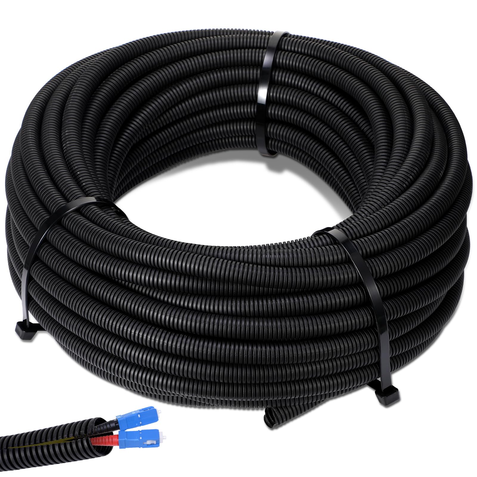 Mua 1/4" x 500 ft Split Wire Loom Cord Protector Tubing Split Wire Conduit Wire Protector Tubing