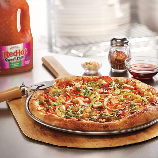 FRANK’S REDHOT SWEET CHILI SAUCE, 0.5 GAL – ONE HALF GALLON BULK CONTAINER OF SWEET CHILI HOT SAUCE FOR WINGS, PIZZA, SANDWICHES, STIR FRY, AND MORE